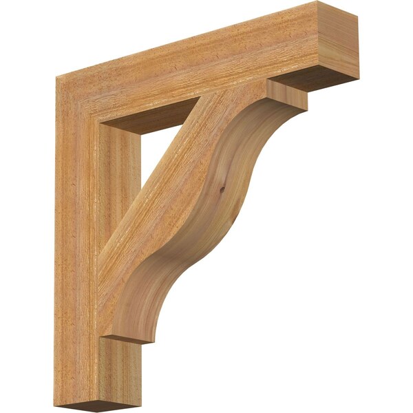 Ekena Millwork Funston Block Rough Sawn Bracket, Western Red Cedar, 4"W x 22"D x 22"H BKT04X22X22FST05RWR - main